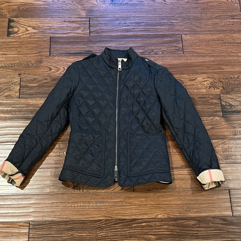 Burberry Black and Beige Quilted Jacket